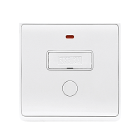 LONDON OUTLET WITH FUSE AND LED INDICATOR WHITE