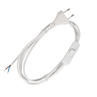 POWER CABLE H03VV-F 2G0,50MM? WITH SWITCH 2M WHITE
