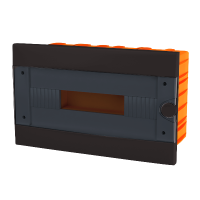 PLASTIC BOX FOR FLUSH MOUNTING 16 WAY (1X16), BLACK                                                                                                                                                                                                            