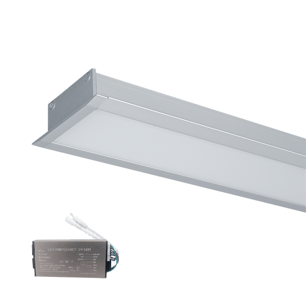 LED PROFIL VGRADNI S77 48W 4000K 1200MM SIVI Z ZASILNIM MODULOM