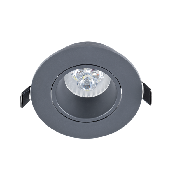 LED PLASTIČNI OKROGLI DOWNLIGHT 6W GU10 2700K, GRAFIT