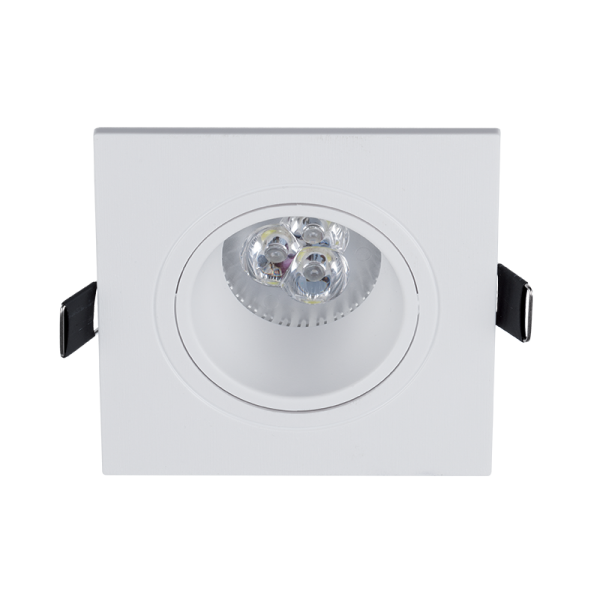 LED PLASTIČNI KVADRATNI DOWNLIGHT 6W GU10 6400K, BELI