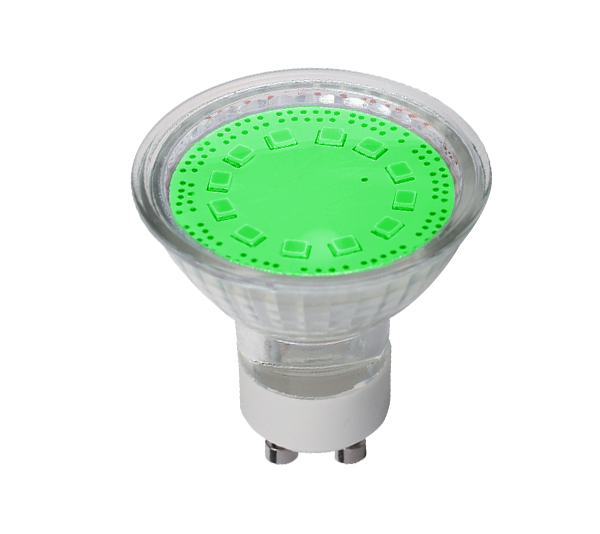 LED ŽARNICA  SMD2835 3W GU10 230V 3000K ZELENA